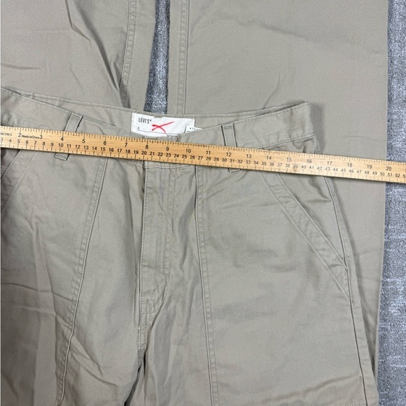 Levis Mens Straight Leg Khaki Trouser Pants Tan Size 34x34 - Picture 4 of 8